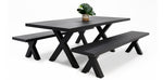 Load image into Gallery viewer, Ravenne 3pc Table and Bench Dining Setting - Black
