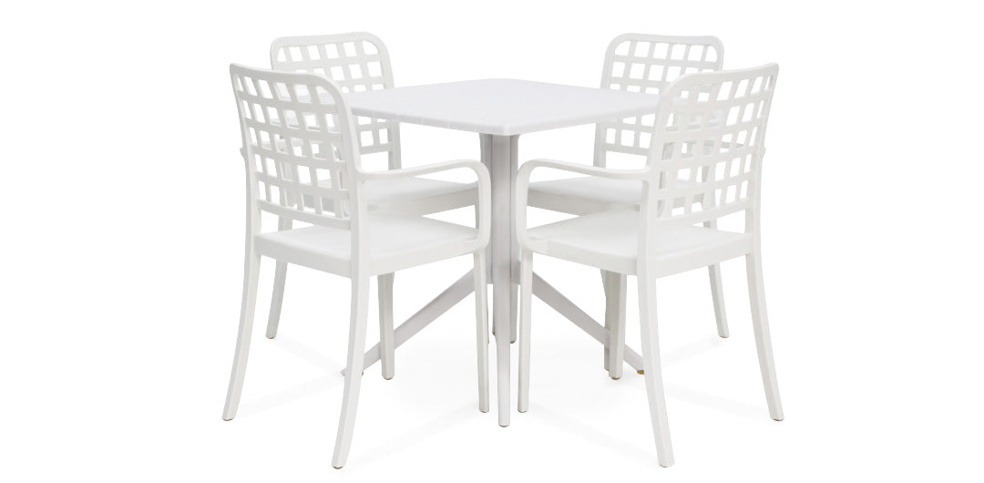 Frankie 5pc Armchair Dining Setting - White