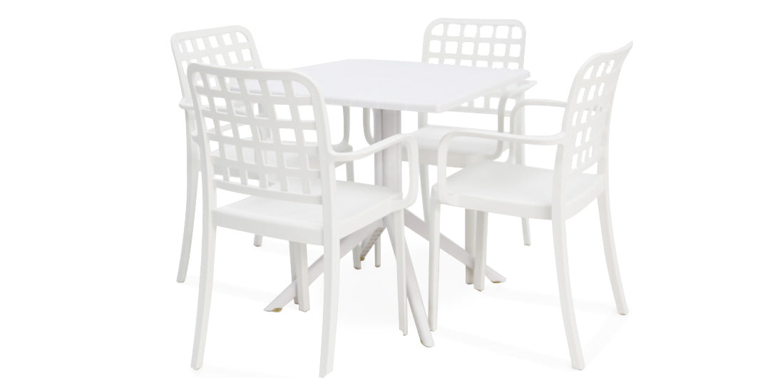 Frankie 5pc Armchair Dining Setting - White