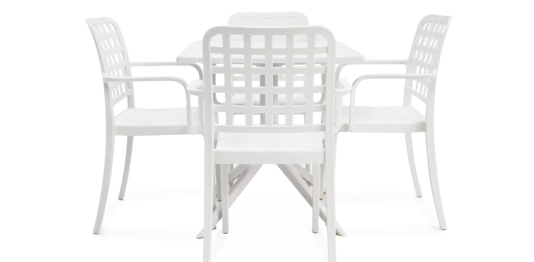 Frankie 5pc Armchair Dining Setting - White