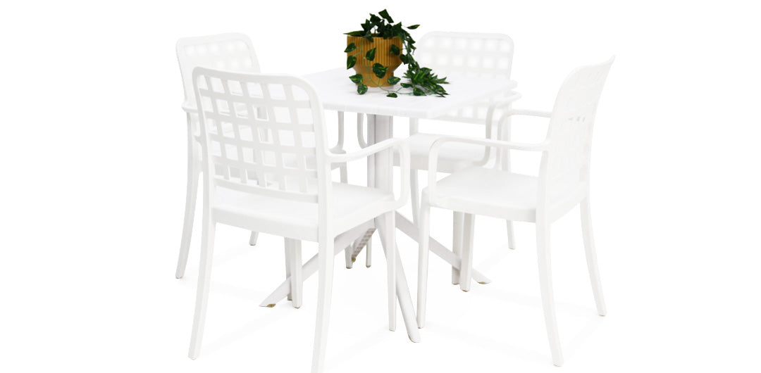 Frankie 5pc Armchair Dining Setting - White