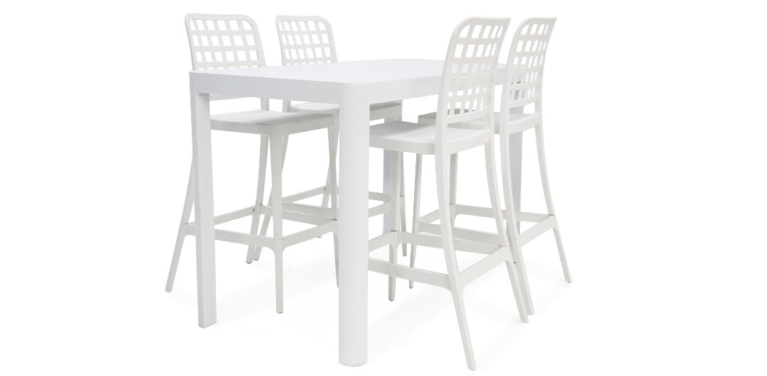 Frankie Armless Remix 5Pc Bar Setting - White