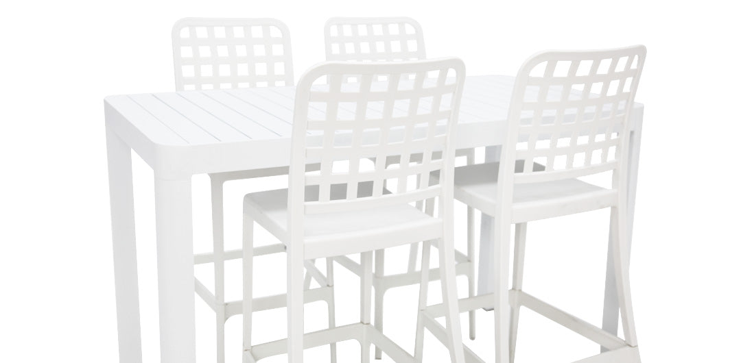 Frankie Armless Remix 5Pc Bar Setting - White