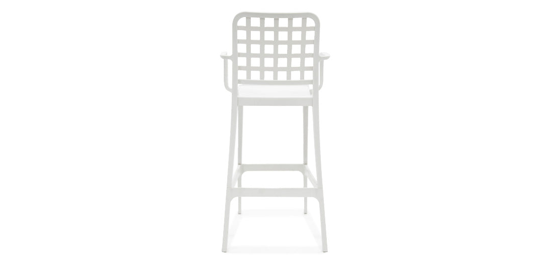 Frankie Resin Barstool with Arms - White