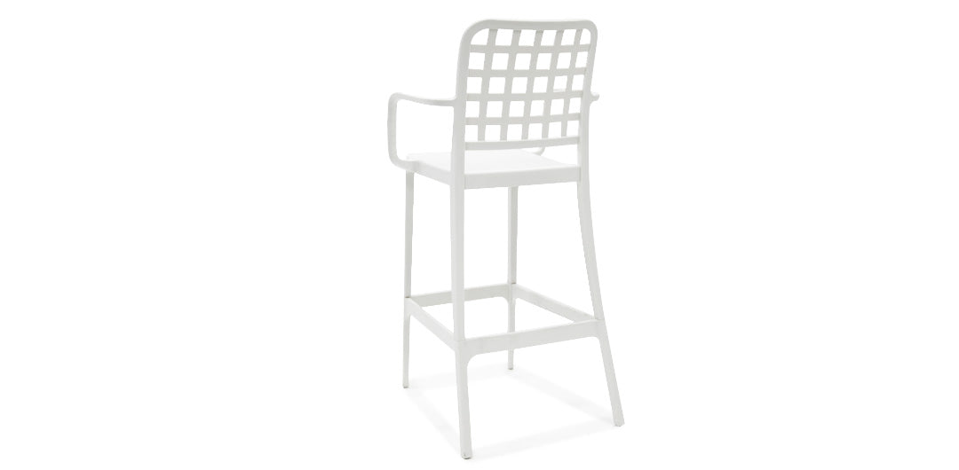 Frankie Resin Barstool with Arms - White