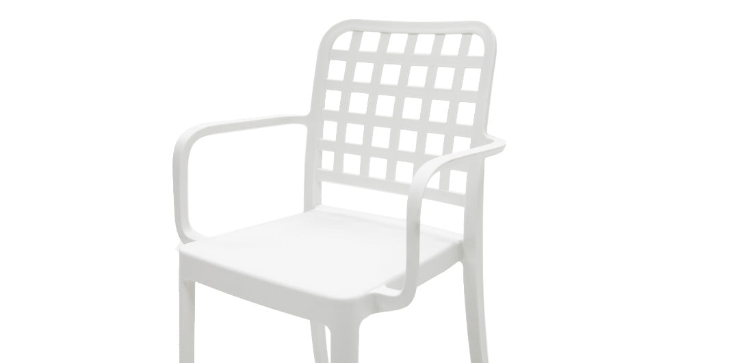 Frankie Resin Barstool with Arms - White