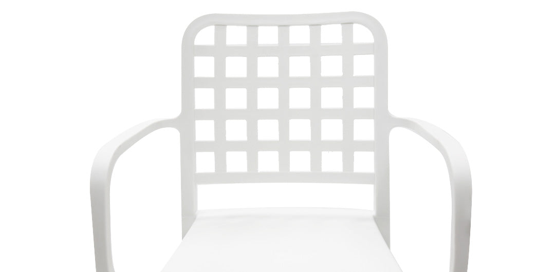 Frankie Resin Barstool with Arms - White