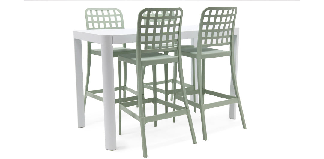 Frankie Armless Remix 5Pc Bar Setting - White/Green