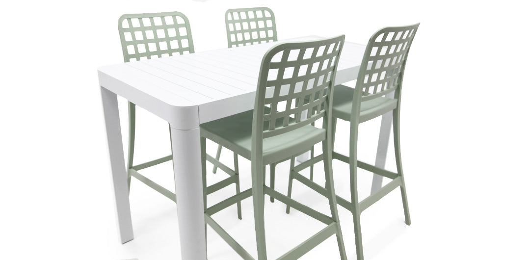 Frankie Armless Remix 5Pc Bar Setting - White/Green