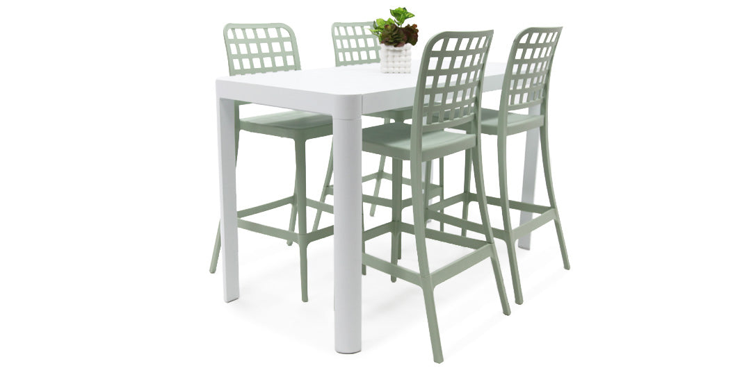 Frankie Armless Remix 5Pc Bar Setting - White/Green