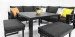 Load image into Gallery viewer, Quaynor Corner Lounge Setting with Footstools - Black

