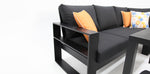 Load image into Gallery viewer, Quaynor Corner Lounge Setting with Footstools - Black
