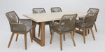 Load image into Gallery viewer, Veltis Albenga 7pc Travertine Dining Setting

