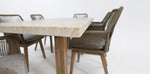 Load image into Gallery viewer, Veltis Albenga 7pc Travertine Dining Setting
