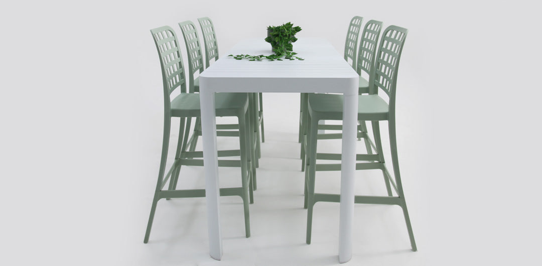 Frankie Remix 7pc Bar Set Armless - White Green