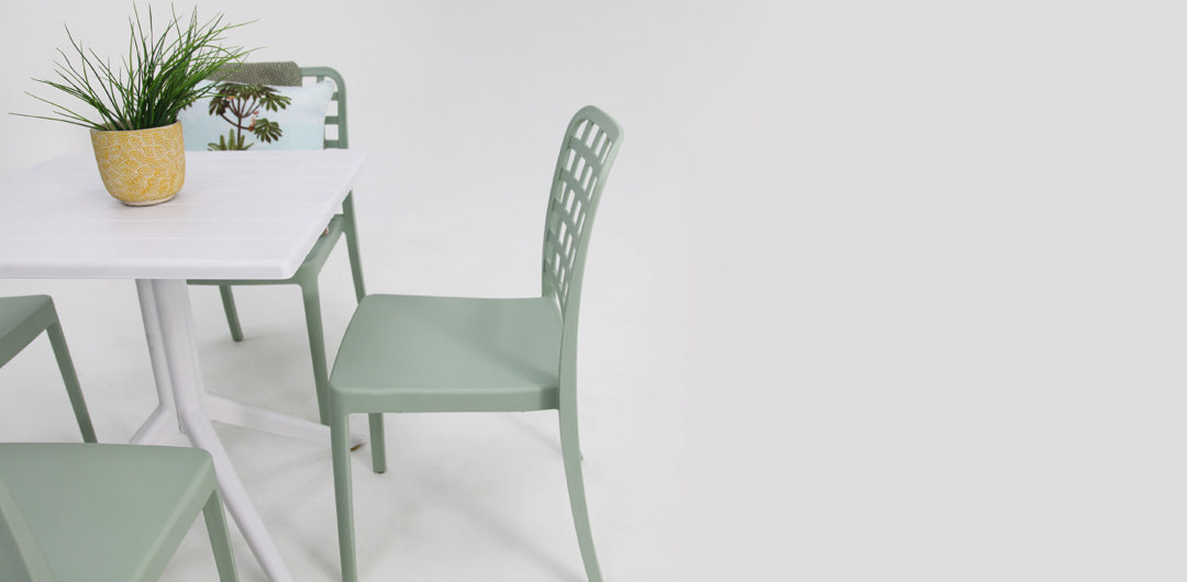 Frankie 5pc Dining Setting - Green/White