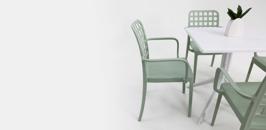 Frankie 5pc Armchair Dining Setting - Green/White