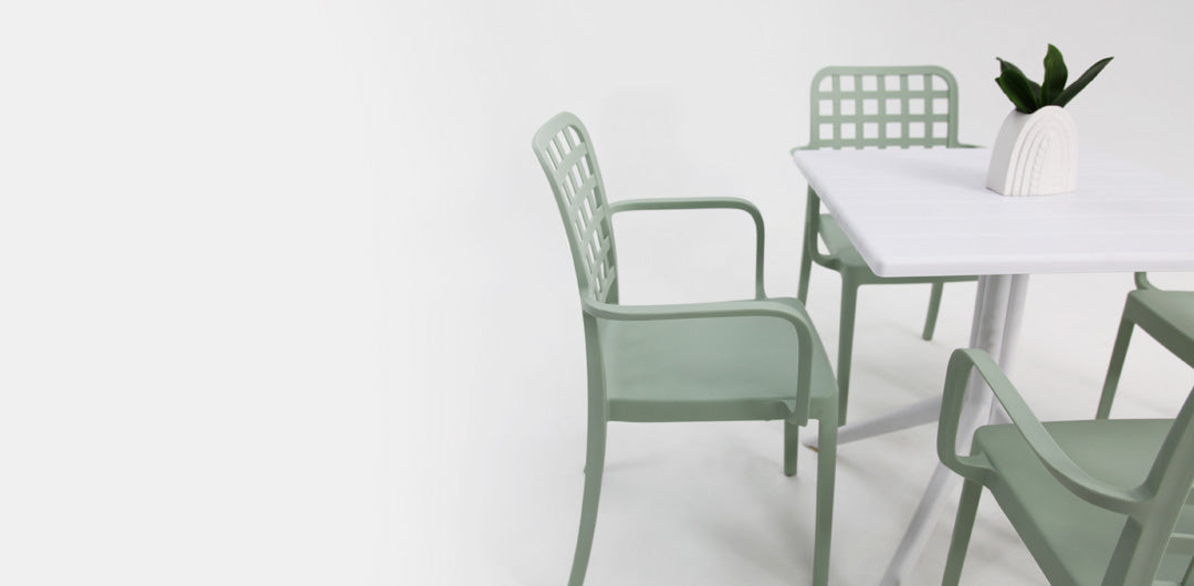 Frankie 5pc Armchair Dining Setting - Green/White