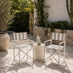 Load image into Gallery viewer, Maui Director's Chair Set of 2 - Taupe and White Stripe
