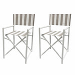 Load image into Gallery viewer, Maui Director's Chair Set of 2 - Taupe and White Stripe
