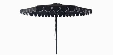 Billy Fresh 3m Midnight Aluminium Umbrella - Black with White Trim