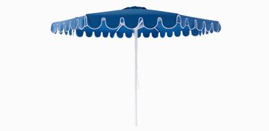 Billy Fresh 3m Nautical Aluminium Umbrella - Blue with White Trim