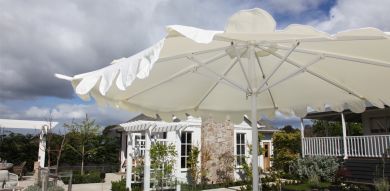 Billy Fresh 3m Whitehaven Aluminium Umbrella - Cream with White Trim