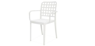 Frankie Resin Dining Armchair White