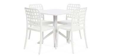 FRANKIE 5PC DINING SET - WHITE