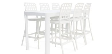 Frankie Remix 7pc Bar Set ARMLESS - White