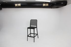 Frankie Resin Armless barstool Chair - BLACK